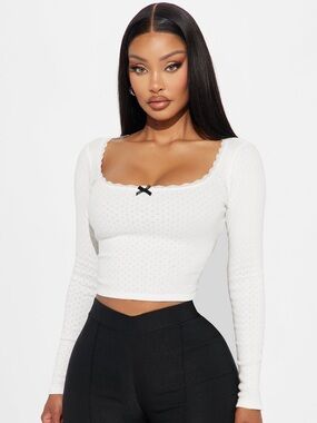 Sweet Thing Long Sleeve Top - White